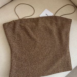 NWT Adika Gold glitter top